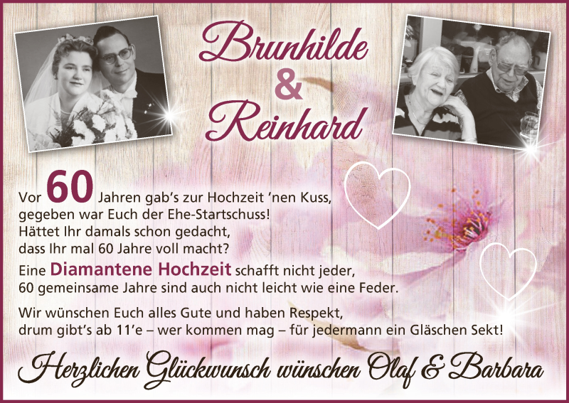 Hochzeitsanzeige von Brunhilde  von Die Norddeutsche