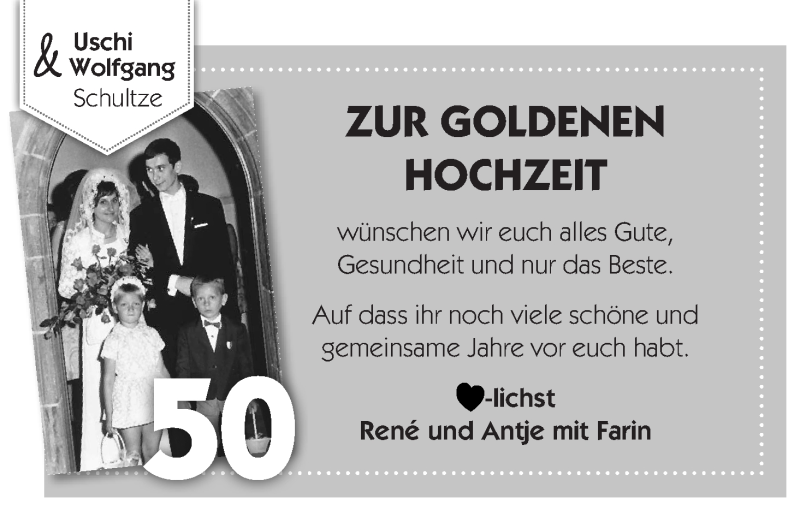 Hochzeitsanzeige von Uschi Schultze von WESER-KURIER