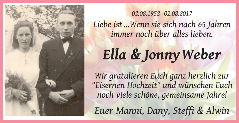 Hochzeitsanzeige von Ella Weber von Die Norddeutsche