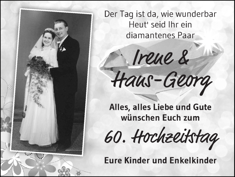 Hochzeitsanzeige von Irene  von Wuemme Zeitung