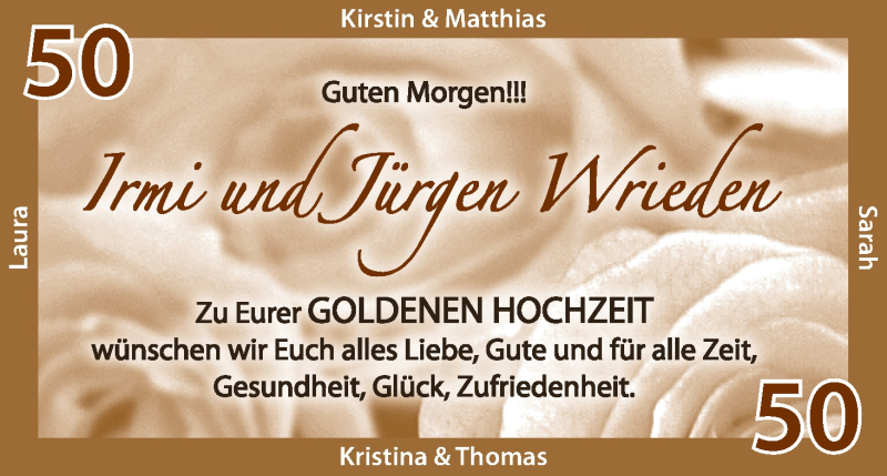 Hochzeitsanzeige von Irmgard Wrieden von Wuemme Zeitung