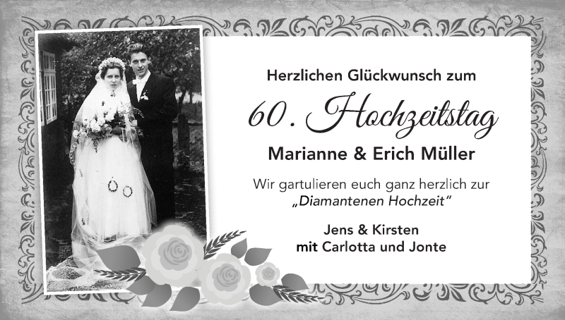 Hochzeitsanzeige von Marianne Müller von Wuemme Zeitung