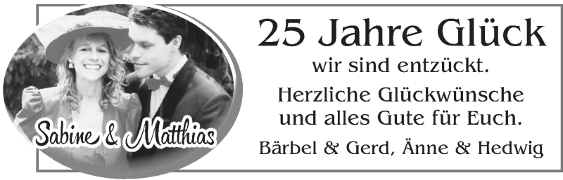 Hochzeitsanzeige von Sabine  von WESER-KURIER