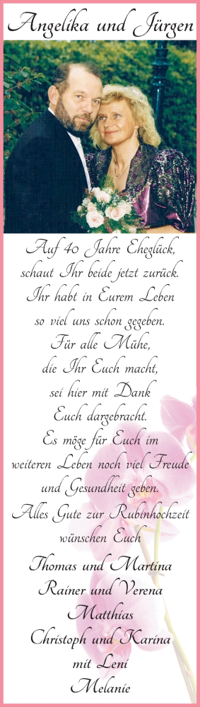 Hochzeitsanzeige von Angelika  von Wuemme Zeitung