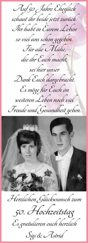 Hochzeitsanzeige von Sigi  von Die Norddeutsche