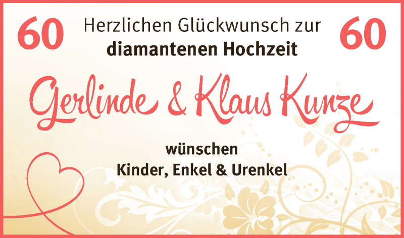 Hochzeitsanzeige von Gerlinde Kunze von WESER-KURIER