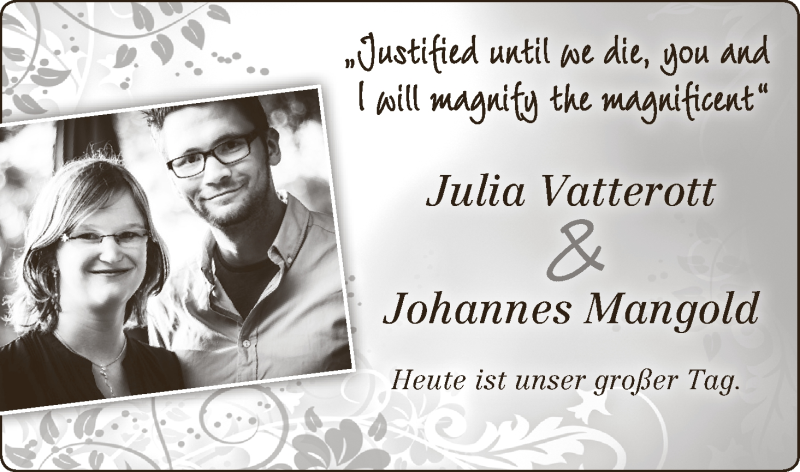 Hochzeitsanzeige von Julia Vatterott von Osterholzer Kreisblatt