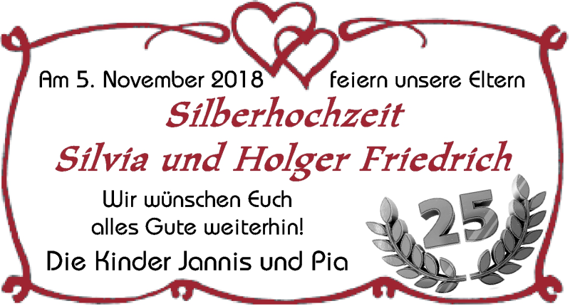 Hochzeitsanzeige von Silvia Friedrich von Die Norddeutsche