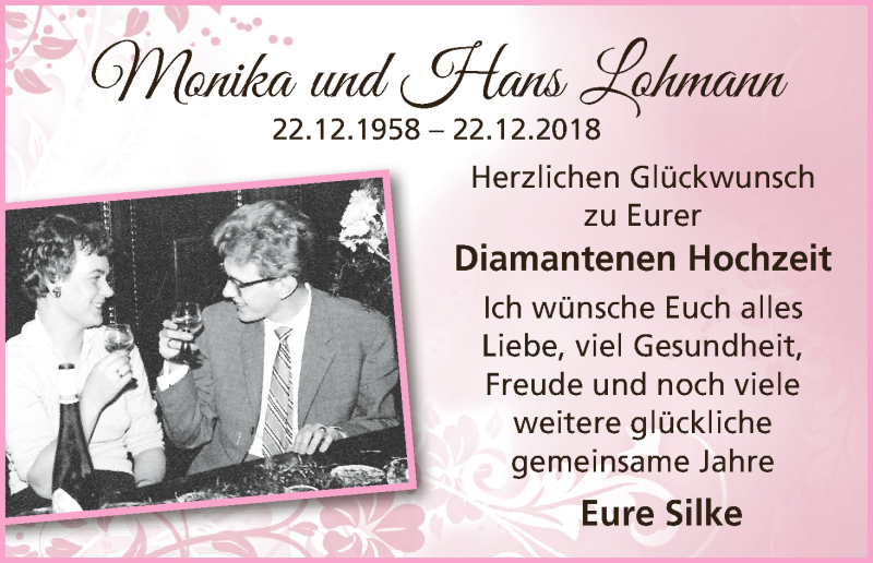 Hochzeitsanzeige von Monika Lohmann von WESER-KURIER