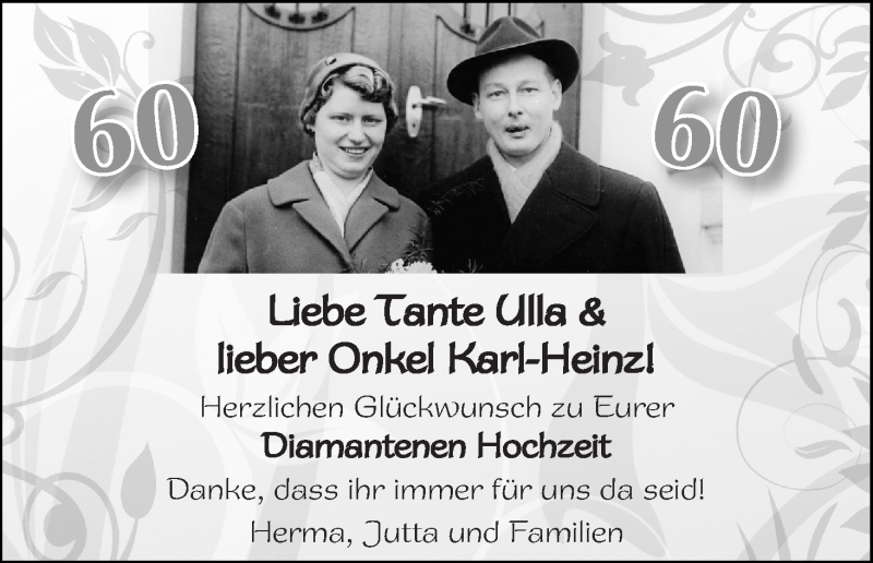 Hochzeitsanzeige von Ulla  von WESER-KURIER