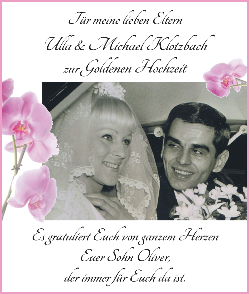 Hochzeitsanzeige von Ulla Klotzbach von WESER-KURIER
