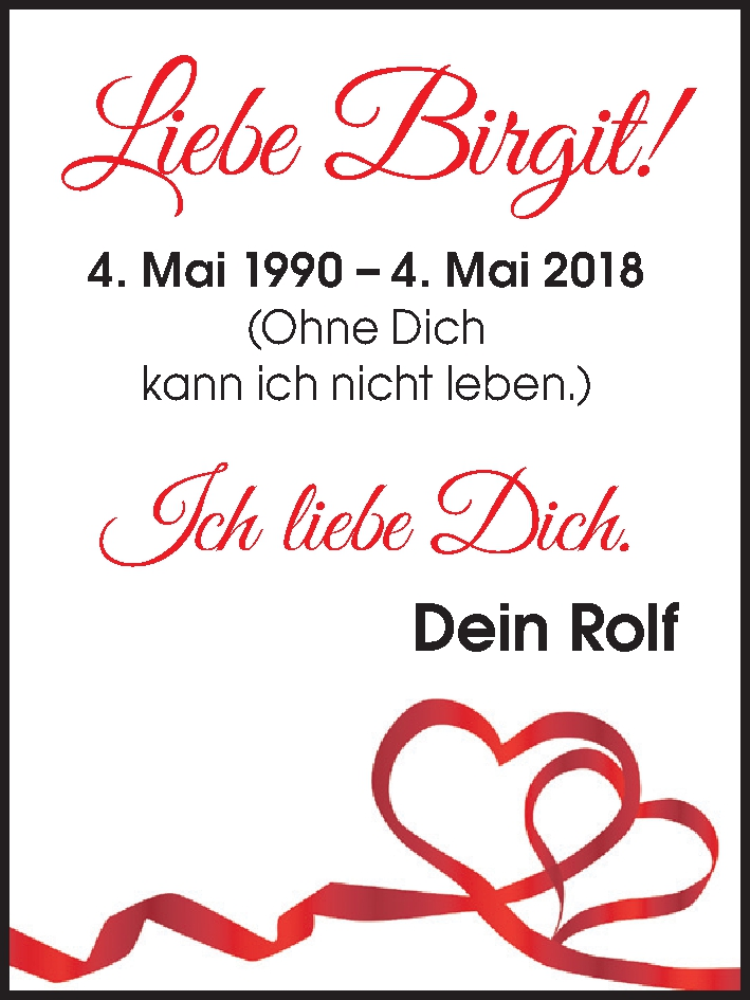 Hochzeitsanzeige von Birgit  von Die Norddeutsche