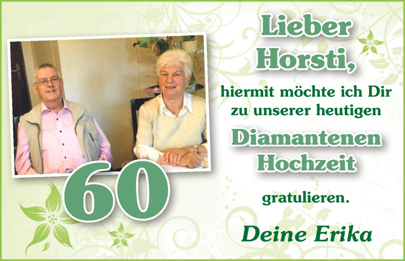 Hochzeitsanzeige von Horst  von WESER-KURIER