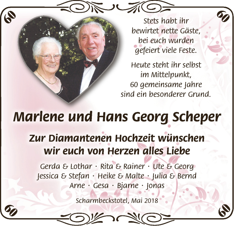 Hochzeitsanzeige von Marlene  Scheper von Osterholzer Kreisblatt