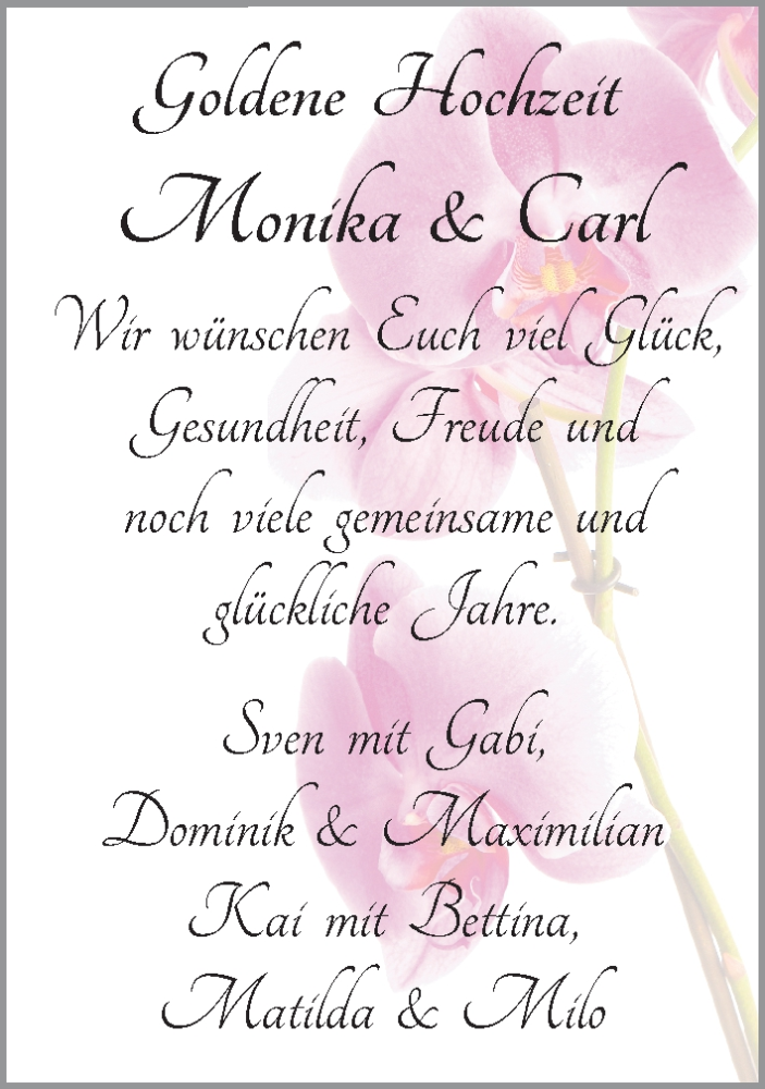 Hochzeitsanzeige von Monika  von WESER-KURIER