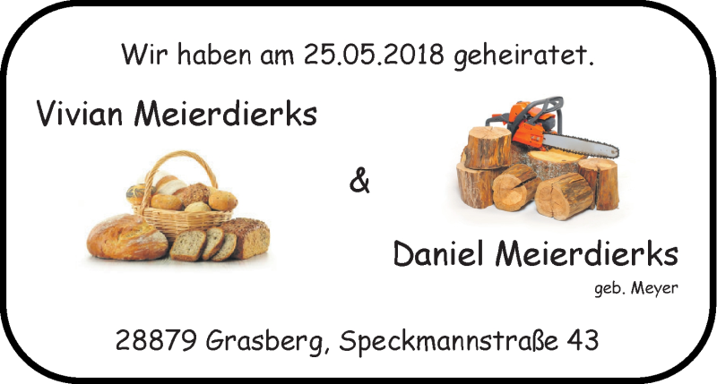 Hochzeitsanzeige von Vivian Meierdierks von Wuemme Zeitung