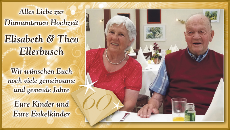 Hochzeitsanzeige von Elisabeth Ellerbusch von Wuemme Zeitung