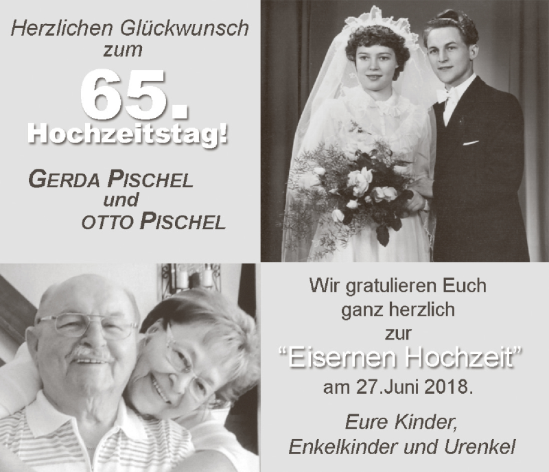 Hochzeitsanzeige von Gerda Pischel von WESER-KURIER