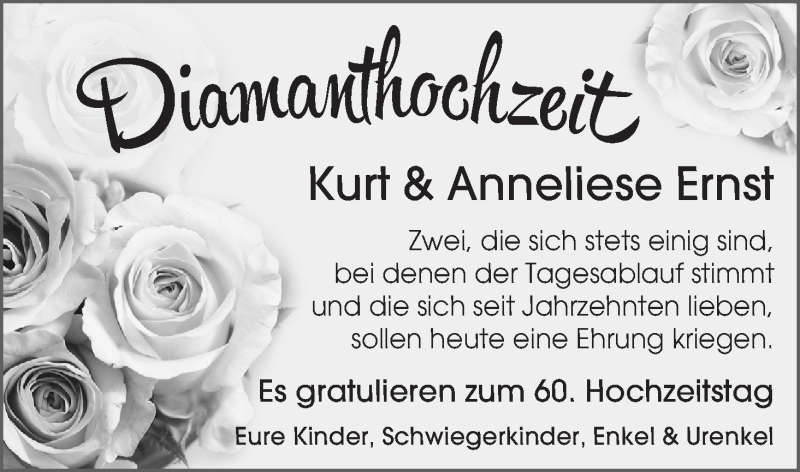 Hochzeitsanzeige von Kurt Ernst von Osterholzer Kreisblatt