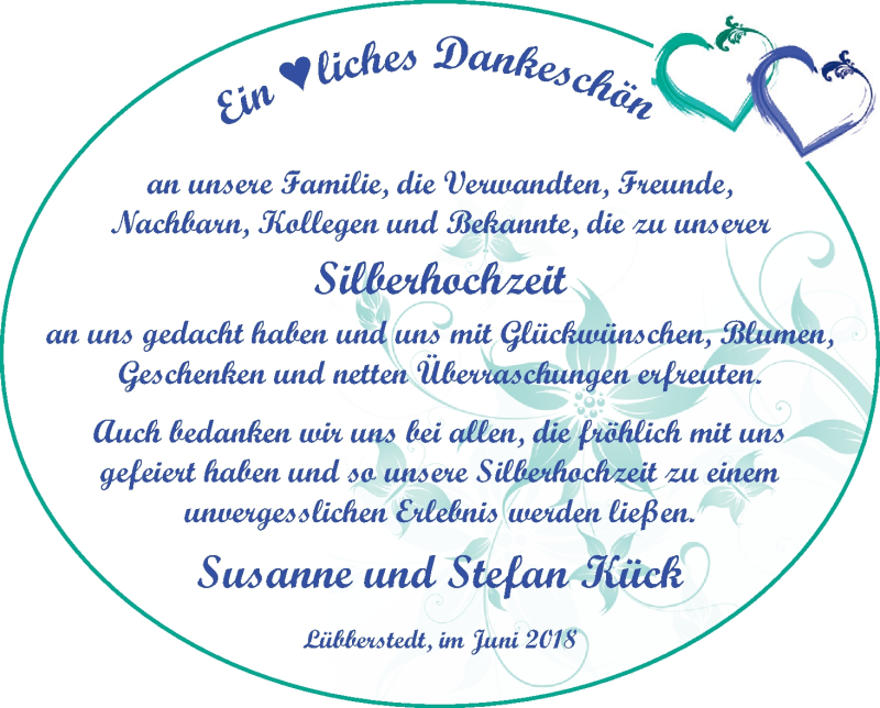 Hochzeitsanzeige von Susanne Kück von Osterholzer Kreisblatt