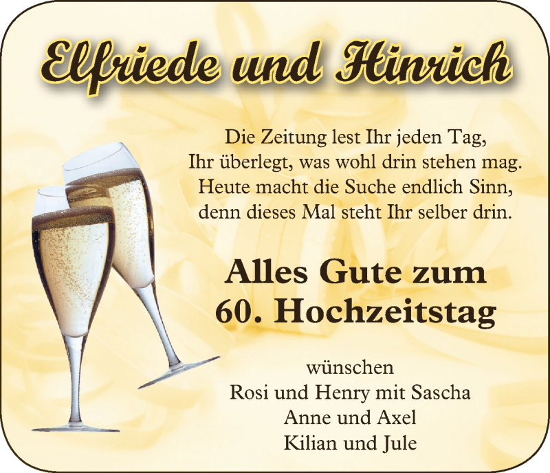 Hochzeitsanzeige von Elfriede Haar von Wuemme Zeitung