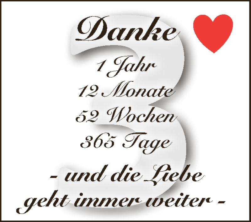 Hochzeitsanzeige von Danke  von Osterholzer Kreisblatt