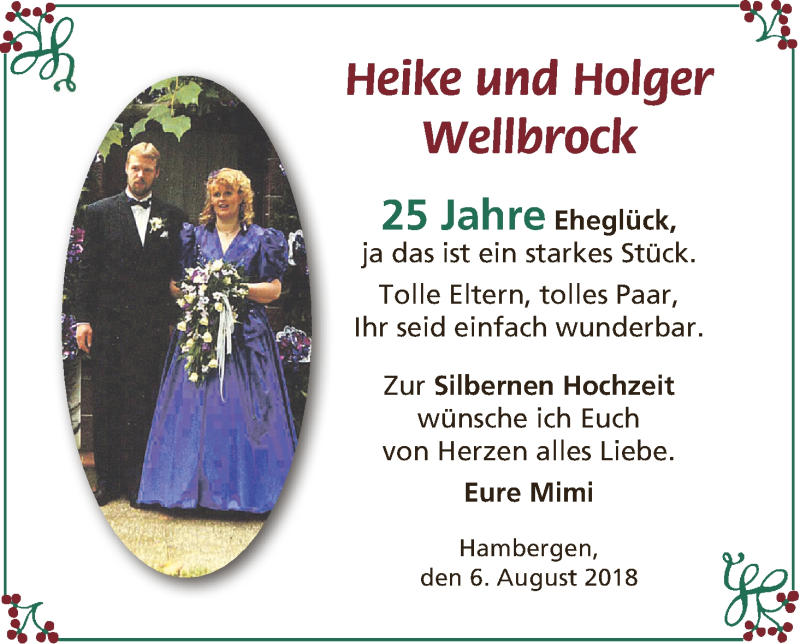 Hochzeitsanzeige von Heike Wellbrock von Osterholzer Kreisblatt