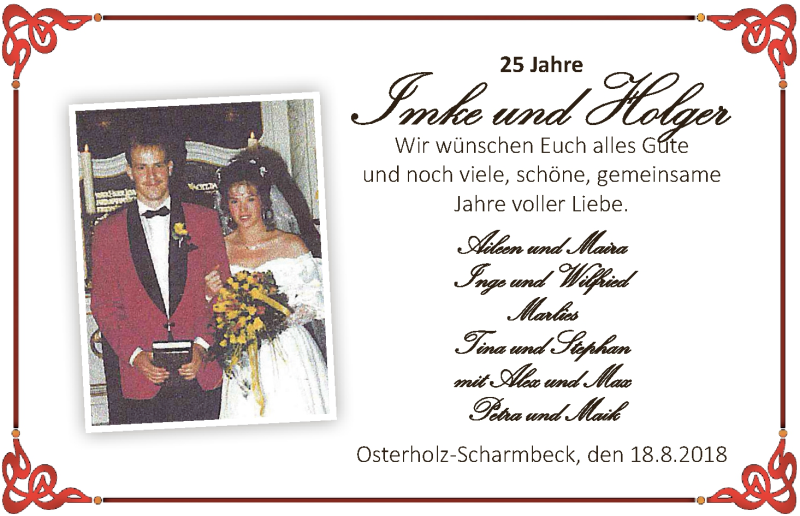 Hochzeitsanzeige von Imke  von Osterholzer Kreisblatt