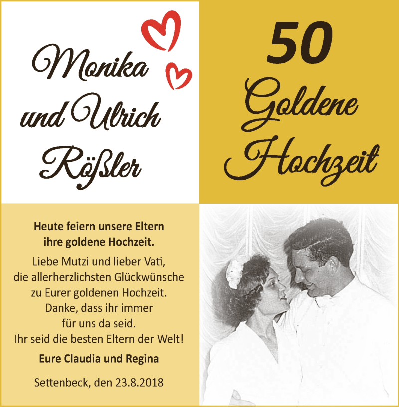 Hochzeitsanzeige von Monika Rößler von Osterholzer Kreisblatt