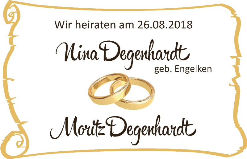 Hochzeitsanzeige von Nina Degenhardt von Osterholzer Kreisblatt