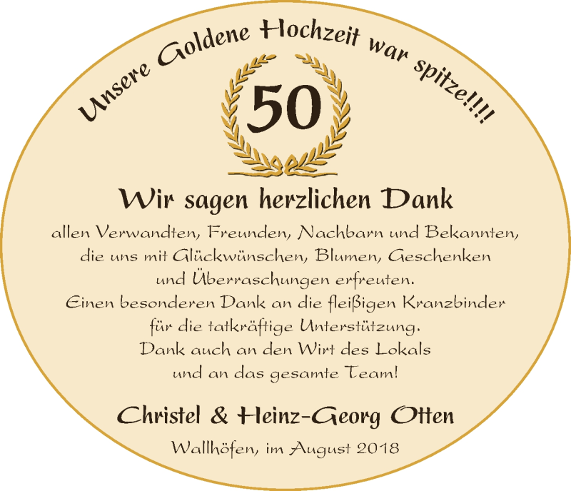 Hochzeitsanzeige von Christel Otten von Osterholzer Kreisblatt