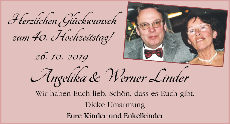Hochzeitsanzeige von Angelika Linder von WESER-KURIER