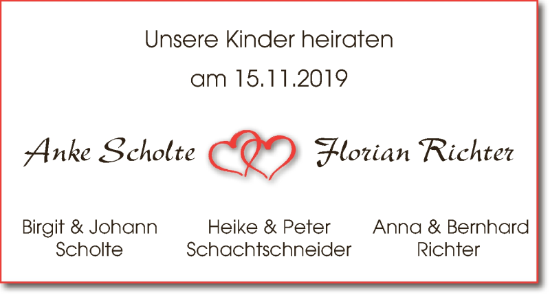 Hochzeitsanzeige von Anke Scholte von WESER-KURIER