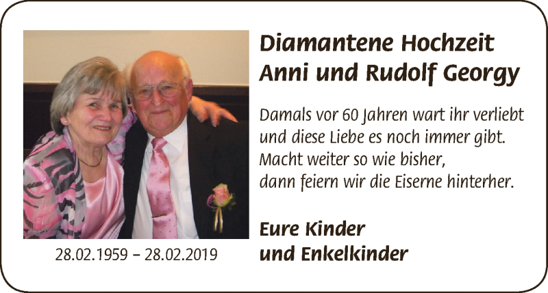 Hochzeitsanzeige von Anni Georgy von WESER-KURIER