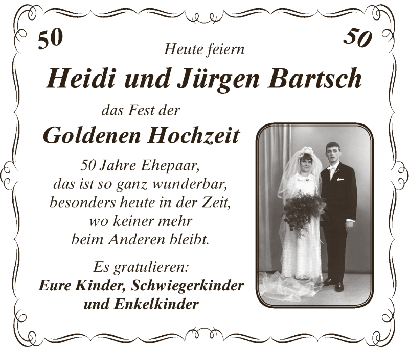 Hochzeitsanzeige von Heidi Bartsch von Osterholzer Kreisblatt