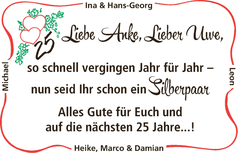 Hochzeitsanzeige von Anke,  von Wuemme Zeitung