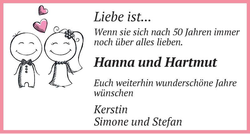Hochzeitsanzeige von Hanna  von WESER-KURIER
