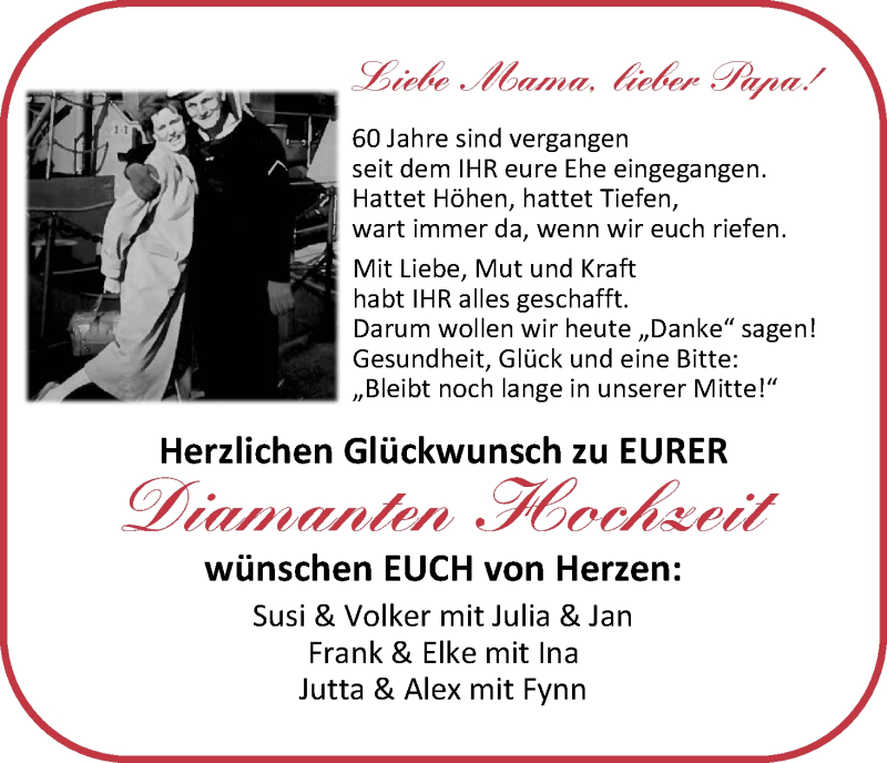Hochzeitsanzeige von Mama  von WESER-KURIER