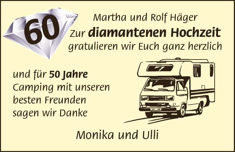 Hochzeitsanzeige von Martha Häger von WESER-KURIER