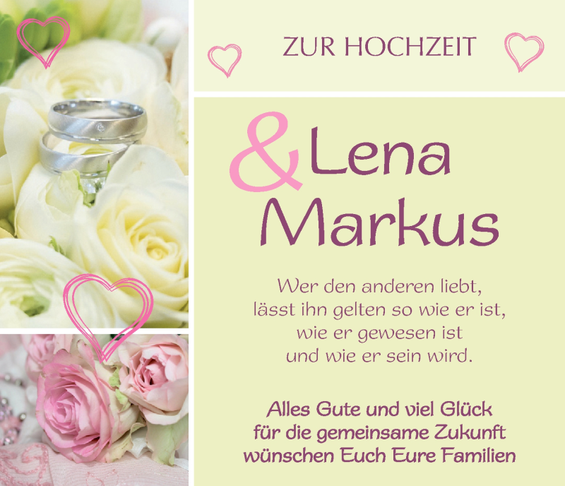 Hochzeitsanzeige von Lena  von Wuemme Zeitung