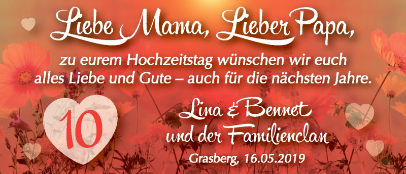 Hochzeitsanzeige von Mama  von Wuemme Zeitung