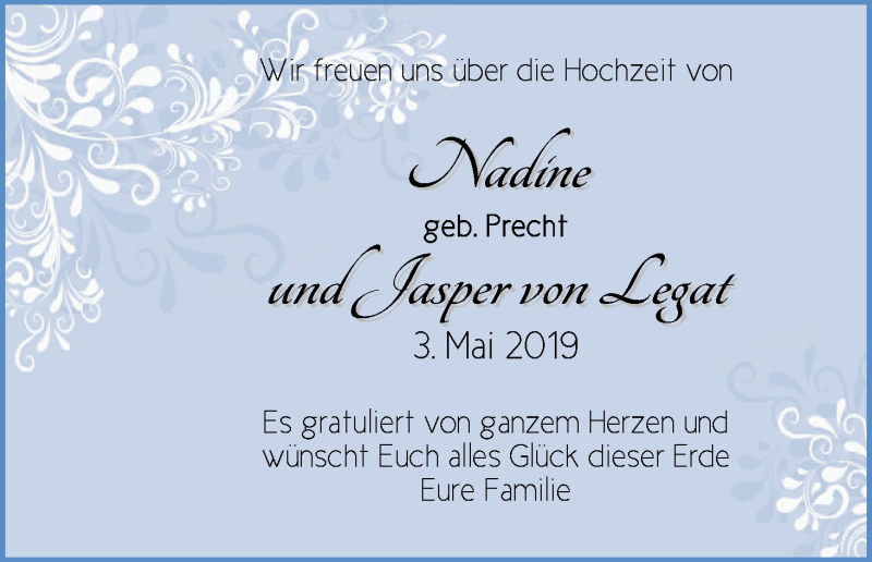 Hochzeitsanzeige von Nadine  von WESER-KURIER