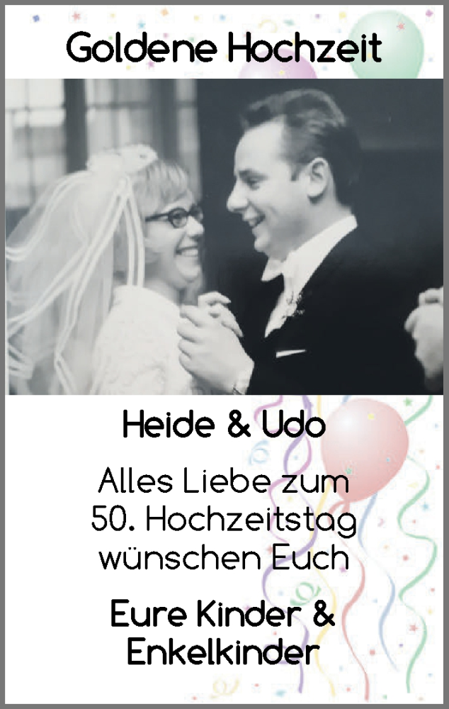 Hochzeitsanzeige von Heide  von WESER-KURIER