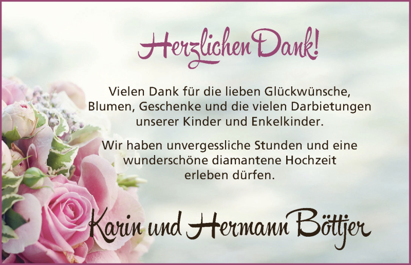 Hochzeitsanzeige von Karin Böttjer von Wuemme Zeitung