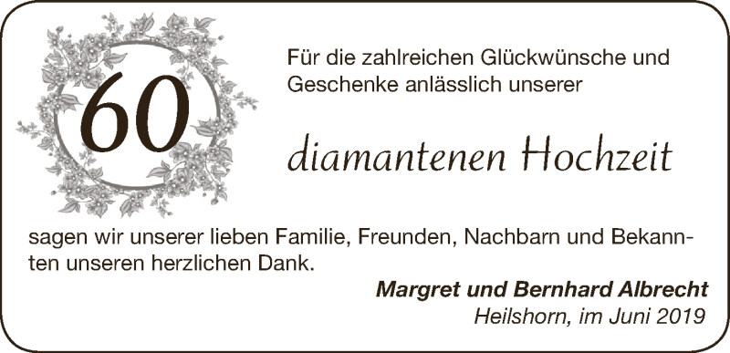 Hochzeitsanzeige von Margret Albrecht von Osterholzer Kreisblatt