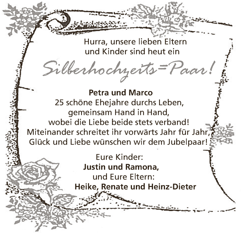 Hochzeitsanzeige von Petra  von Wuemme Zeitung