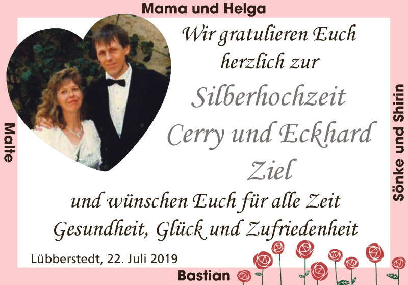 Hochzeitsanzeige von Cerry Ziel von Osterholzer Kreisblatt