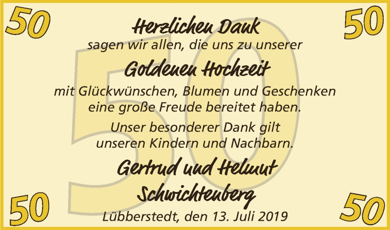 Hochzeitsanzeige von Gertrud Schwichtenberg von Osterholzer Kreisblatt