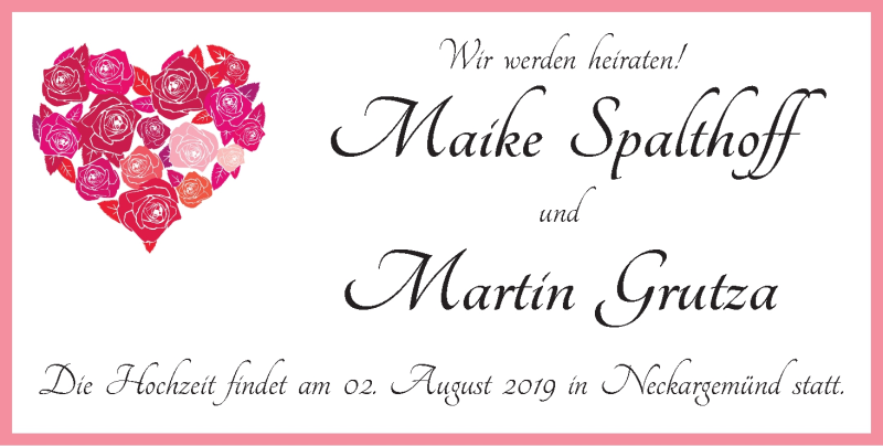 Hochzeitsanzeige von Maike Spalthoff von Regionale Rundschau/Syker Kurier
