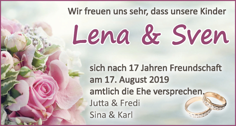 Hochzeitsanzeige von Lena  von Osterholzer Kreisblatt